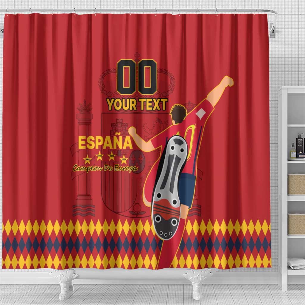 Custom Spain Euro 2024 Champions Shower Curtain La Roja Campeon De Europa