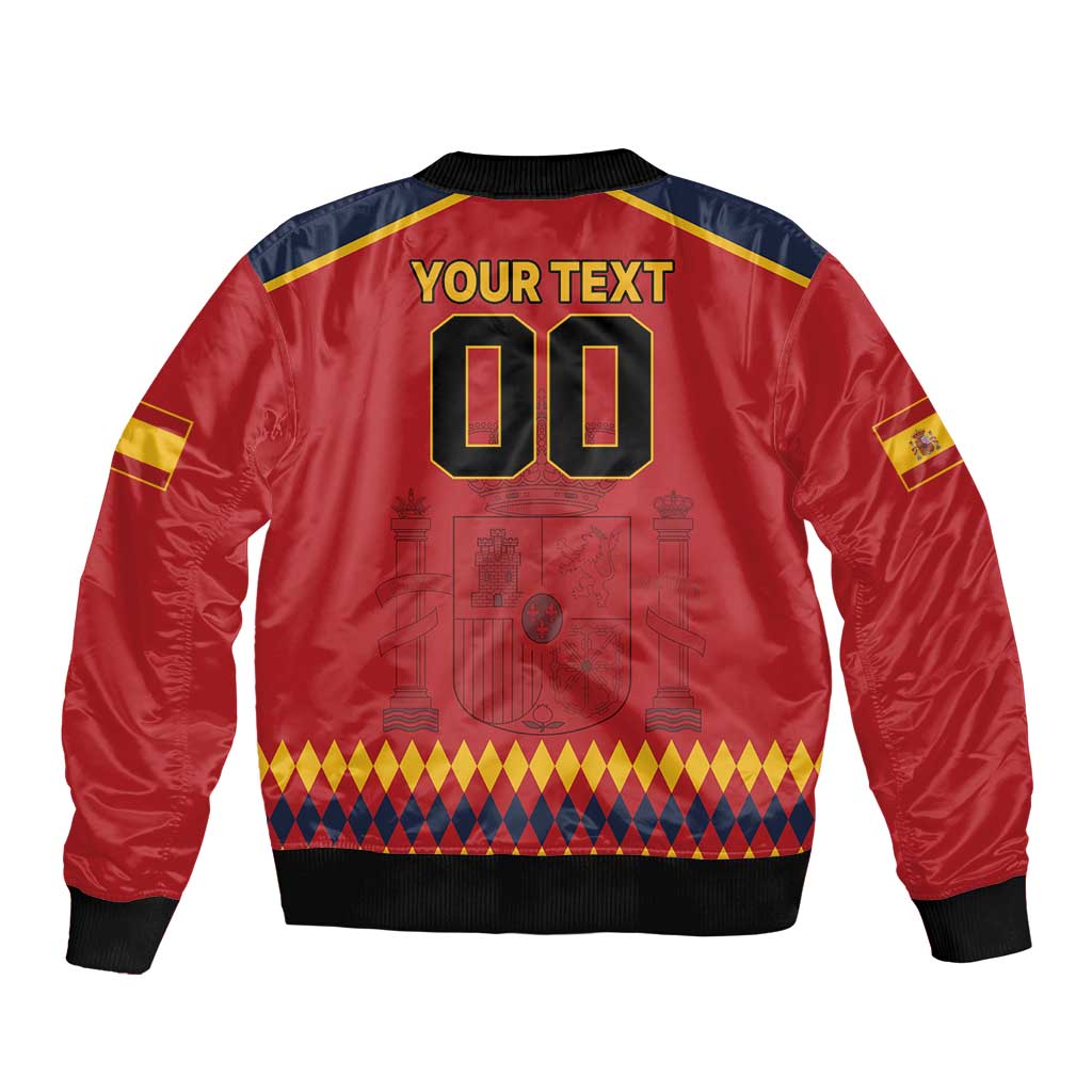 Custom Spain Euro 2024 Champions Sleeve Zip Bomber Jacket La Roja Campeon De Europa - Wonder Print Shop