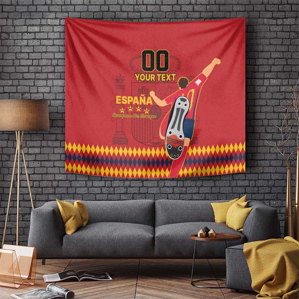 Custom Spain Euro 2024 Champions Tapestry La Roja Campeon De Europa - Wonder Print Shop