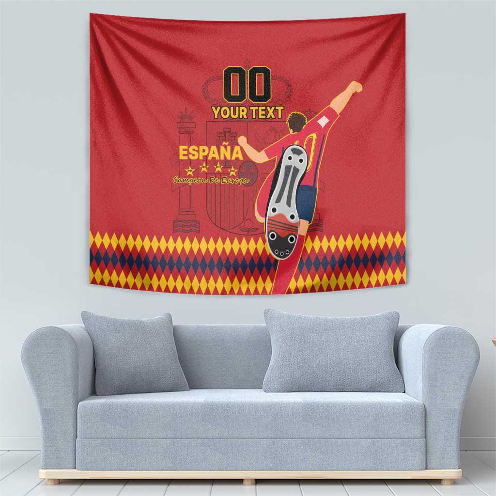 Custom Spain Euro 2024 Champions Tapestry La Roja Campeon De Europa - Wonder Print Shop