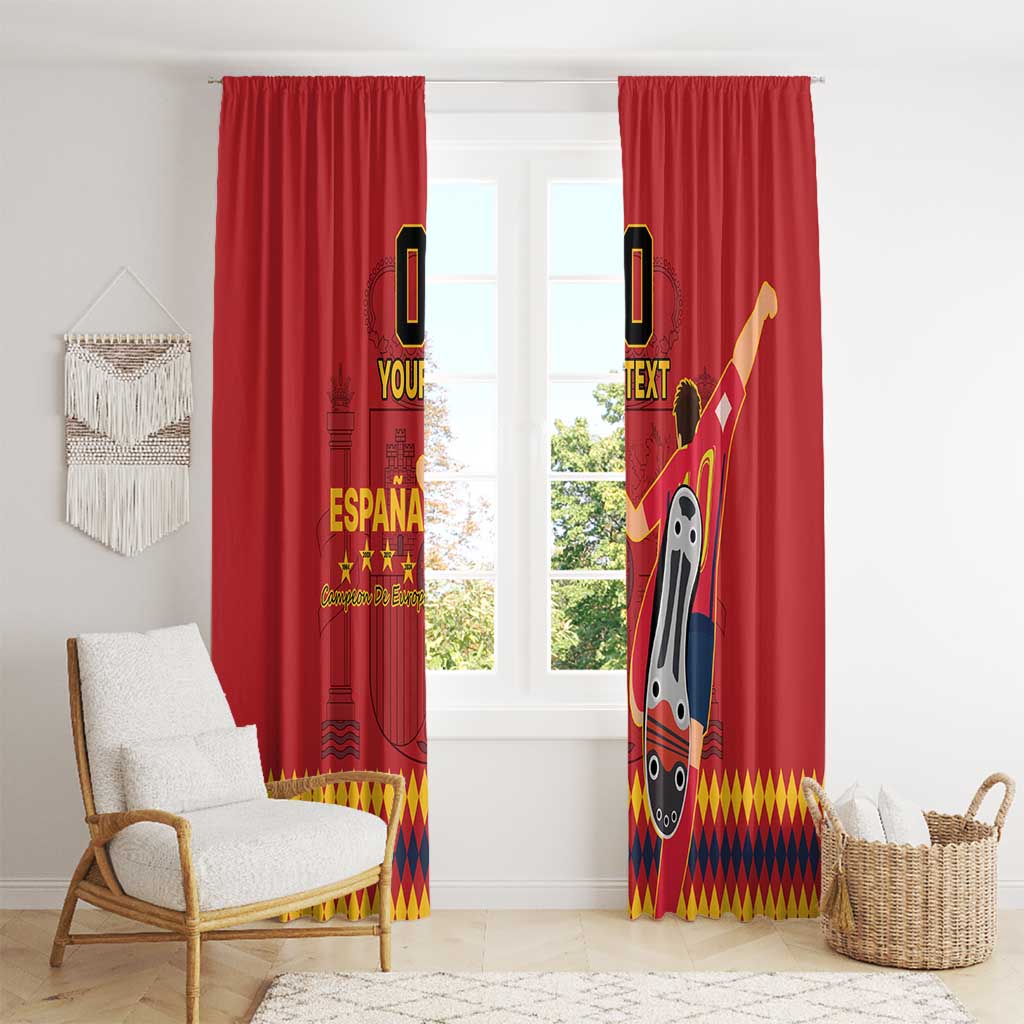 Custom Spain Euro 2024 Champions Window Curtain La Roja Campeon De Europa - Wonder Print Shop