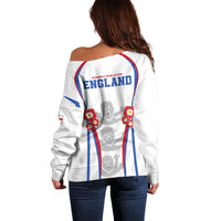 England Women Football Off Shoulder Sweater Three Lions Go World Cup 2023 - Wonder Print Shop