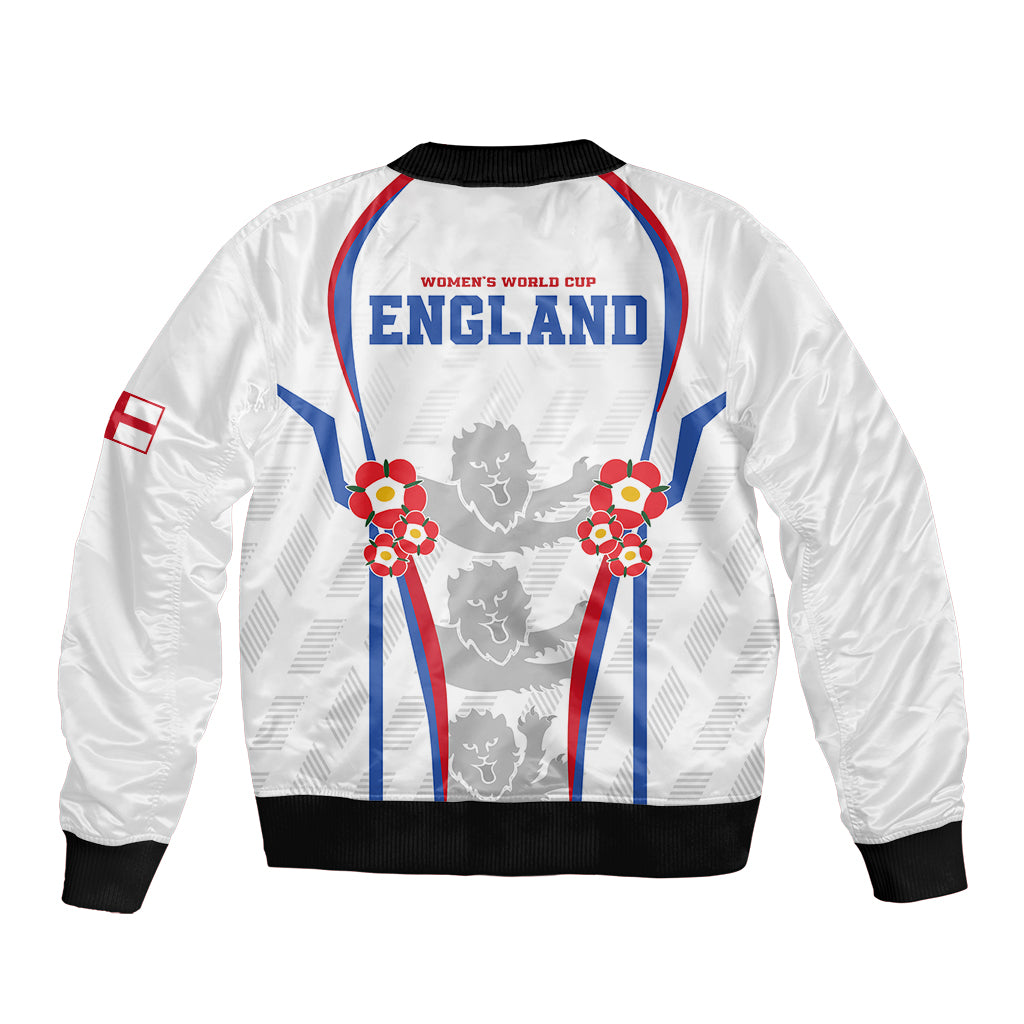 England Women Football Sleeve Zip Bomber Jacket Three Lions Go World Cup 2023 - Wonder Print Shop