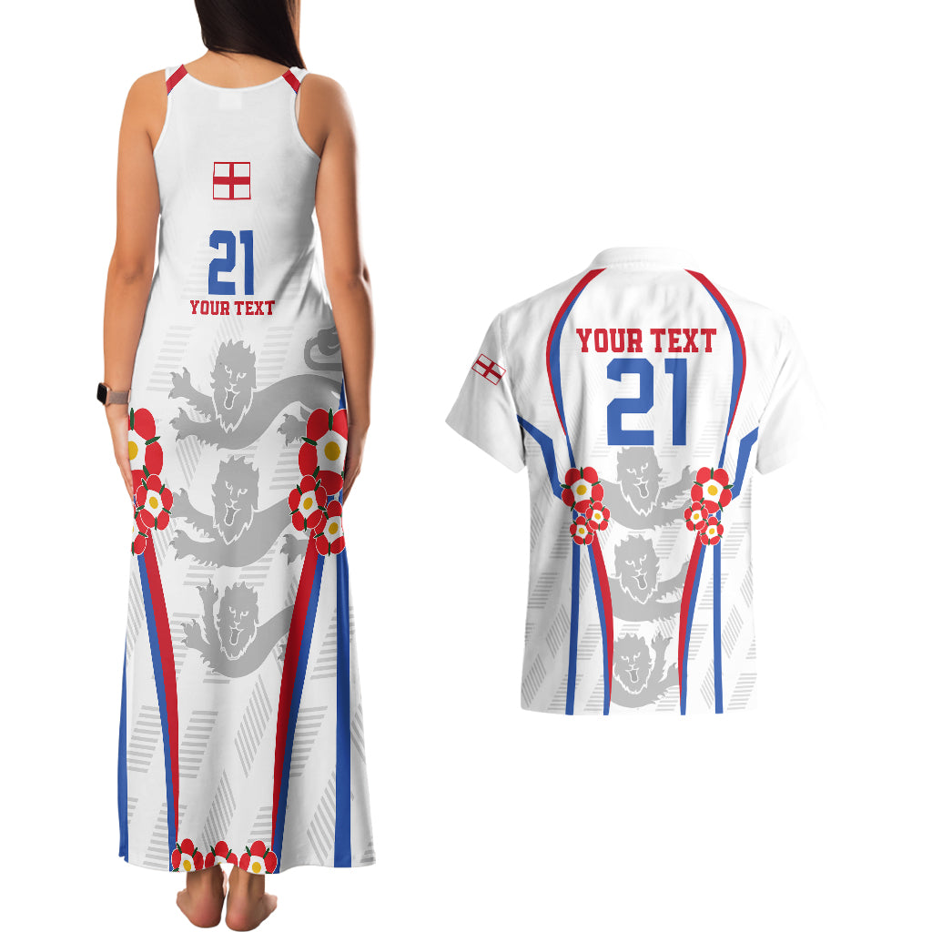 Custom England Women Football Couples Matching Tank Maxi Dress and Hawaiian Shirt Three Lions Go World Cup 2023 LT9 - Wonder Print Shop
