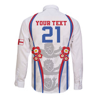Custom England Women Football Long Sleeve Button Shirt Three Lions Go World Cup 2023 - Wonder Print Shop