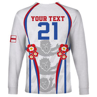 Custom England Women Football Long Sleeve Shirt Three Lions Go World Cup 2023 - Wonder Print Shop