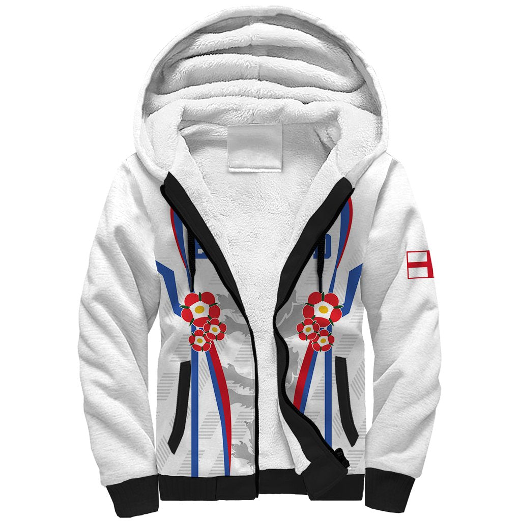Custom England Women Football Sherpa Hoodie Three Lions Go World Cup 2023 - Wonder Print Shop
