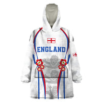 Custom England Women Football Wearable Blanket Hoodie Three Lions Go World Cup 2023 - Wonder Print Shop