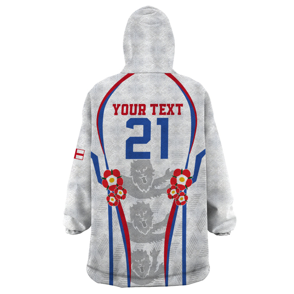Custom England Women Football Wearable Blanket Hoodie Three Lions Go World Cup 2023 - Wonder Print Shop