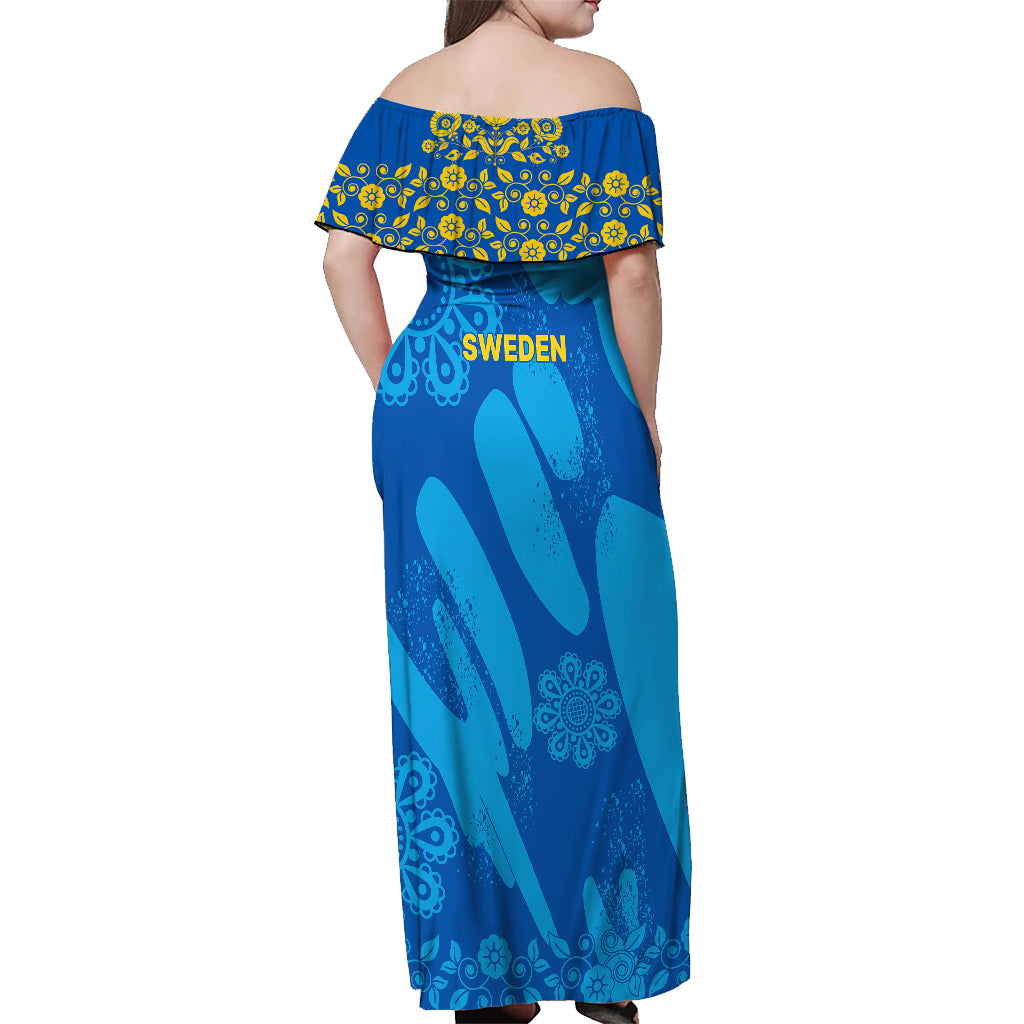 Sweden Women Football Off Shoulder Maxi Dress Blagult World Cup 2023 - Wonder Print Shop