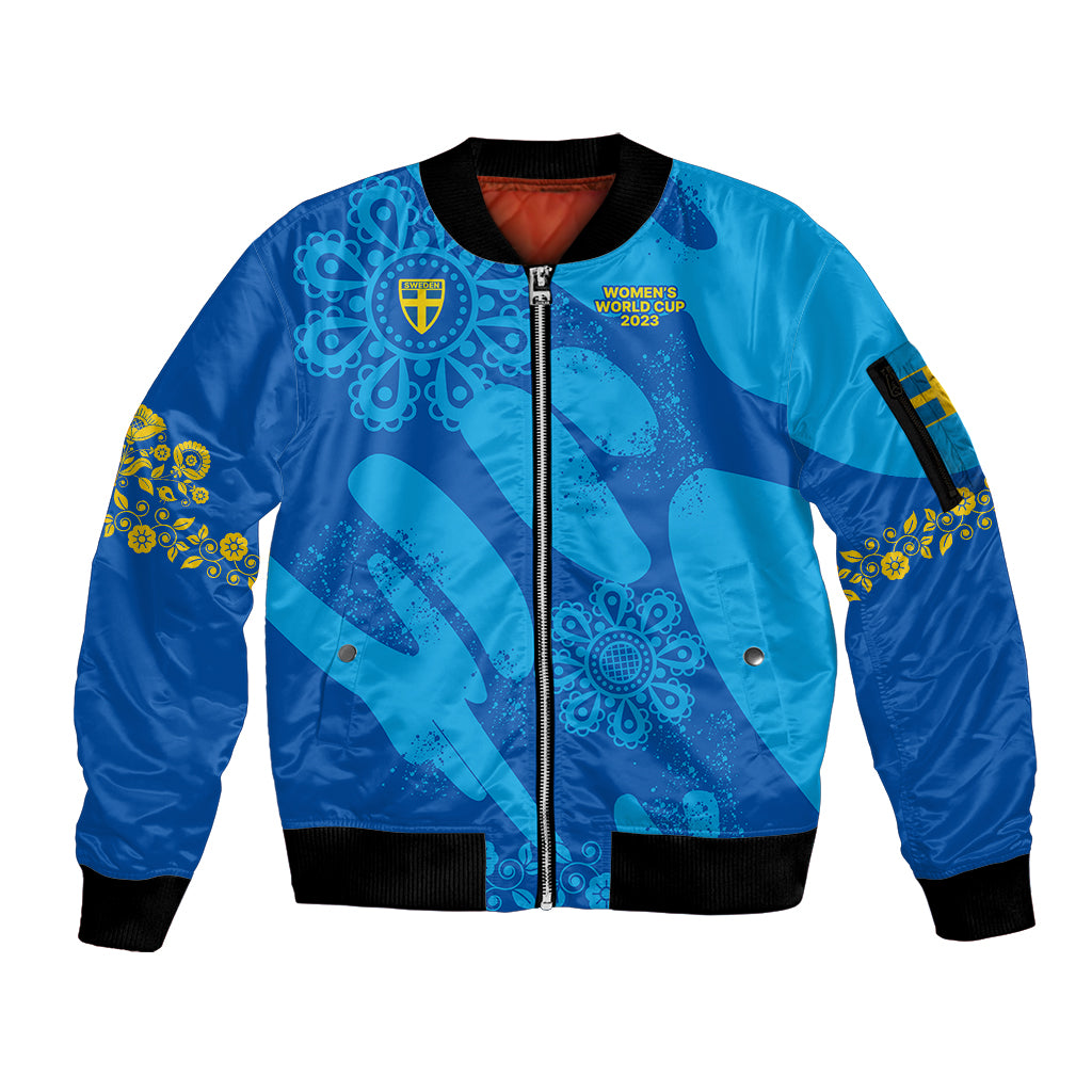 Sweden Women Football Sleeve Zip Bomber Jacket Blagult World Cup 2023 - Wonder Print Shop