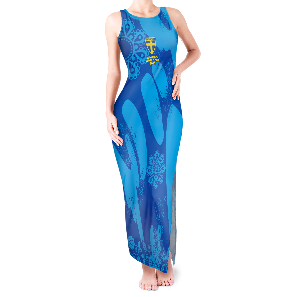 Sweden Women Football Tank Maxi Dress Blagult World Cup 2023 - Wonder Print Shop