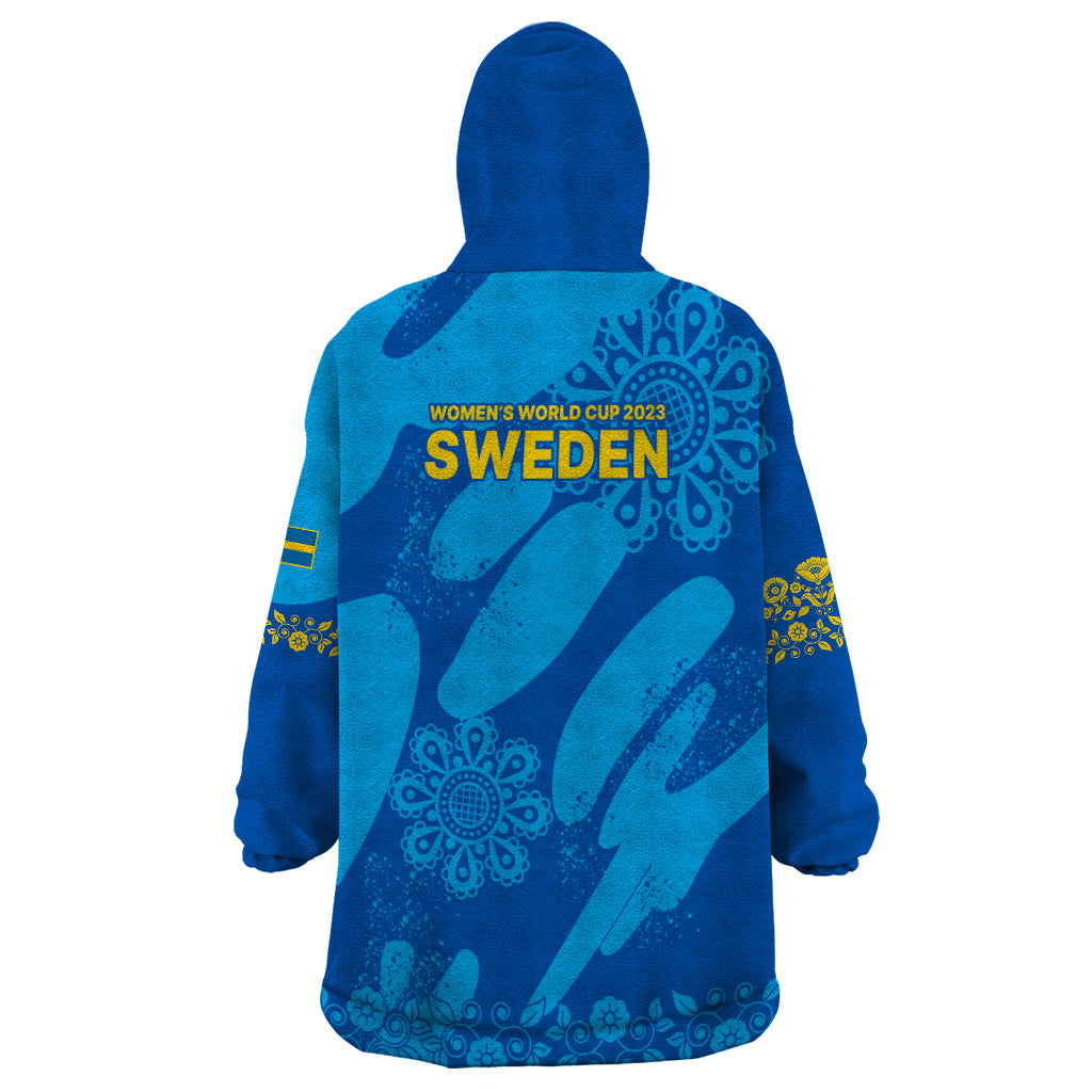 Sweden Women Football Wearable Blanket Hoodie Blagult World Cup 2023 - Wonder Print Shop