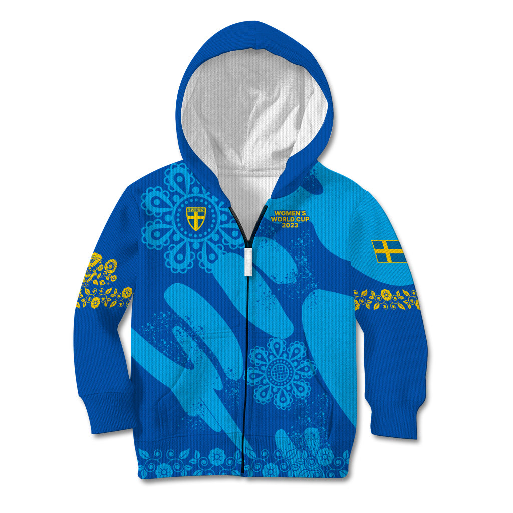 Custom Sweden Women Football Kid Hoodie Blagult World Cup 2023 - Wonder Print Shop