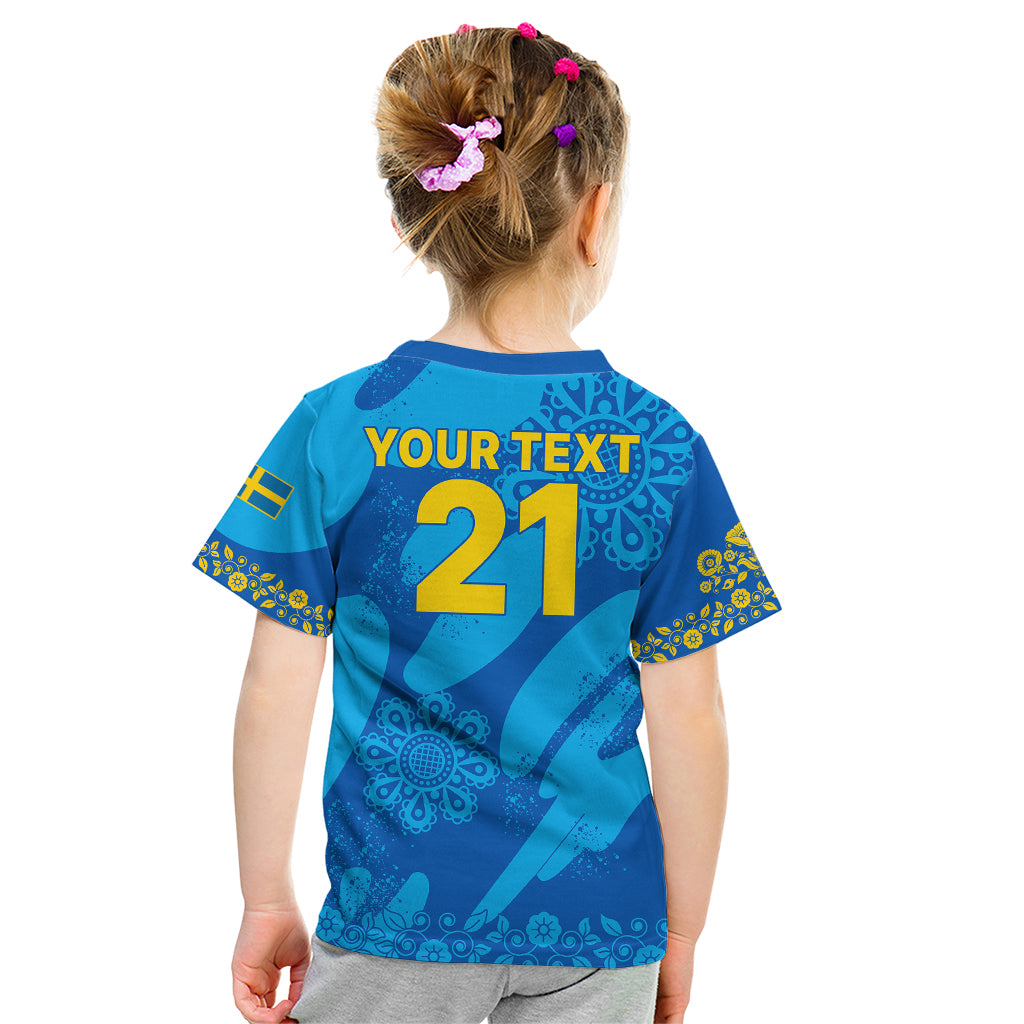 Custom Sweden Women Football Kid T Shirt Blagult World Cup 2023 - Wonder Print Shop