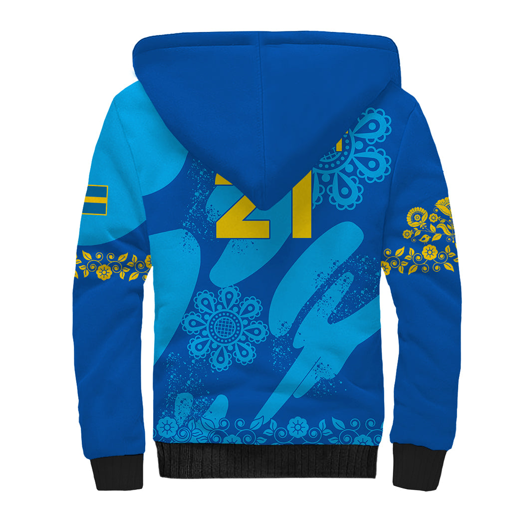 Custom Sweden Women Football Sherpa Hoodie Blagult World Cup 2023 - Wonder Print Shop
