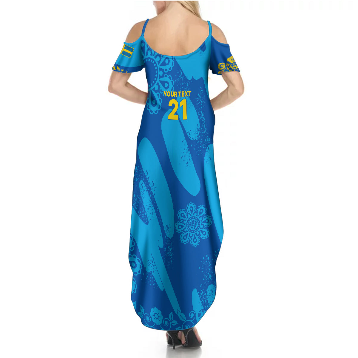 Custom Sweden Women Football Summer Maxi Dress Blagult World Cup 2023 - Wonder Print Shop