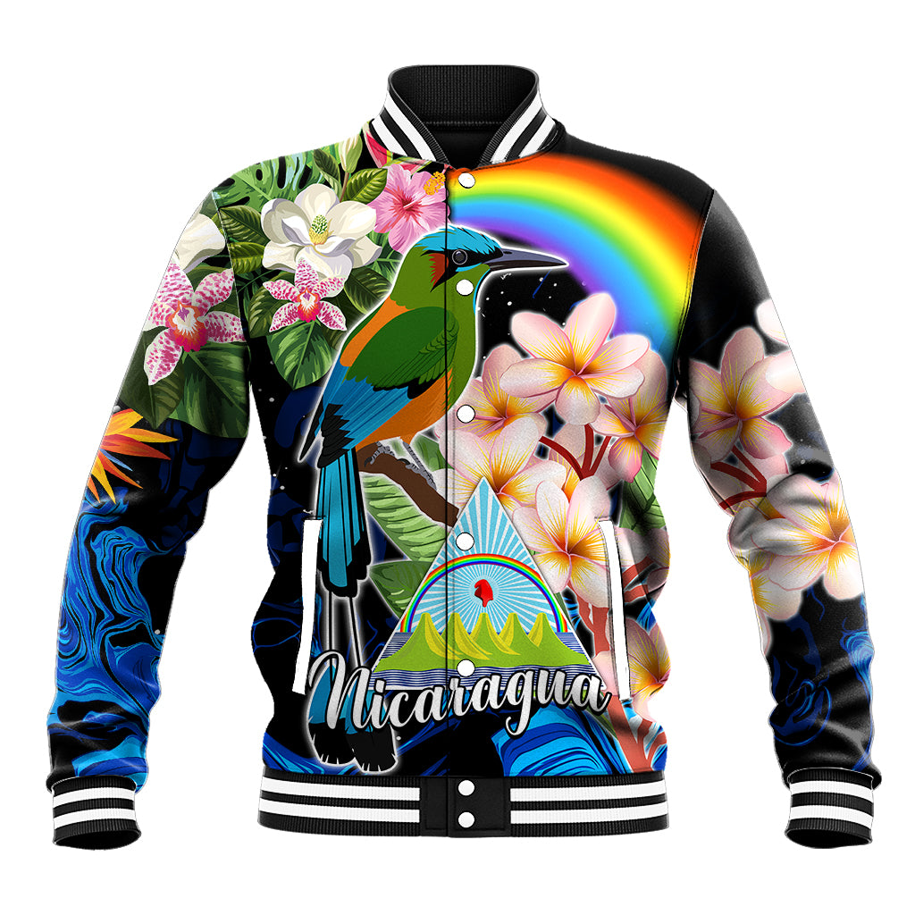 Nicaragua Baseball Jacket Guardabarranco and Beauty Sacuanjoche Sprit LT9 - Wonder Print Shop
