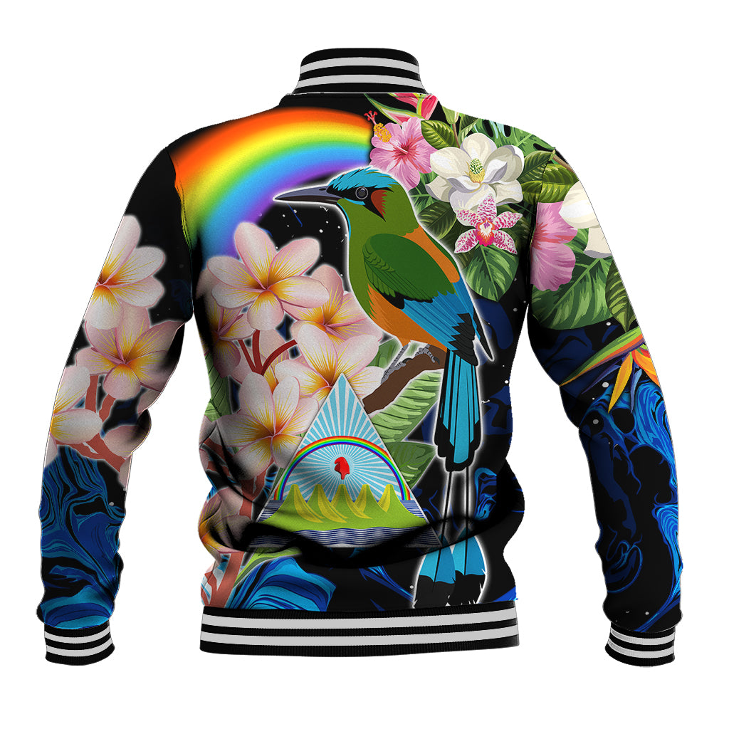 Nicaragua Baseball Jacket Guardabarranco and Beauty Sacuanjoche Sprit LT9 - Wonder Print Shop
