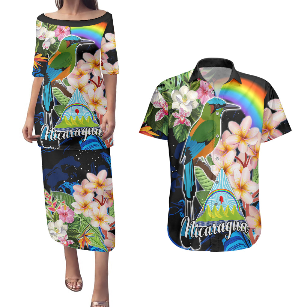 Nicaragua Couples Matching Puletasi Dress and Hawaiian Shirt Guardabarranco and Beauty Sacuanjoche Sprit LT9 - Wonder Print Shop