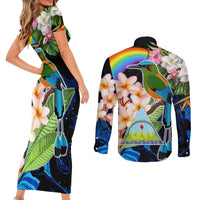 Nicaragua Couples Matching Short Sleeve Bodycon Dress and Long Sleeve Button Shirts Guardabarranco and Beauty Sacuanjoche Sprit LT9 - Wonder Print Shop