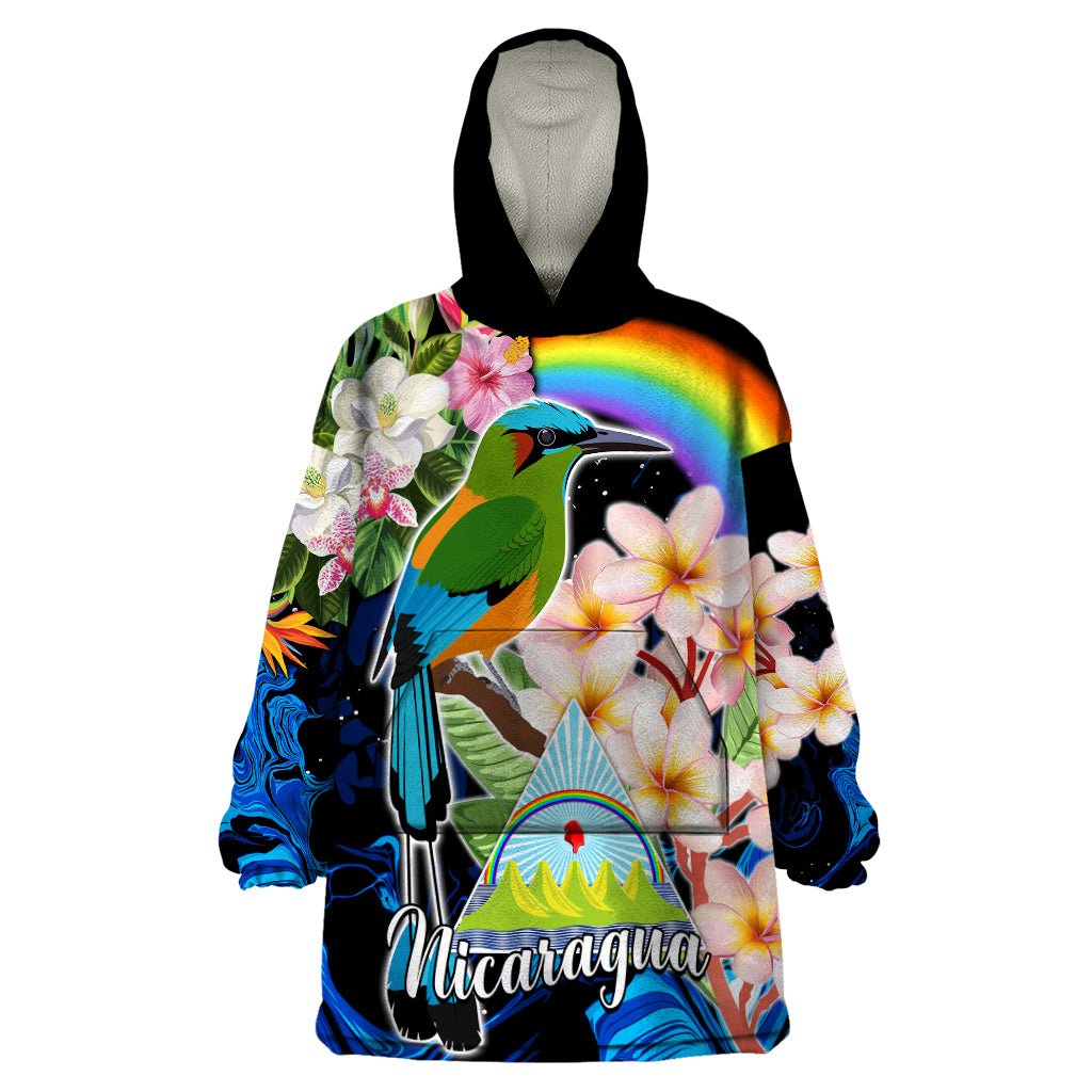 Nicaragua Wearable Blanket Hoodie Guardabarranco and Beauty Sacuanjoche Sprit - Wonder Print Shop