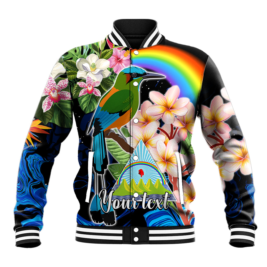 Personalised Nicaragua Baseball Jacket Guardabarranco and Beauty Sacuanjoche Sprit LT9 - Wonder Print Shop