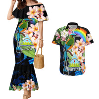 Personalised Nicaragua Couples Matching Mermaid Dress and Hawaiian Shirt Guardabarranco and Beauty Sacuanjoche Sprit LT9 - Wonder Print Shop