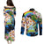 Personalised Nicaragua Couples Matching Puletasi Dress and Long Sleeve Button Shirts Guardabarranco and Beauty Sacuanjoche Sprit LT9 - Wonder Print Shop