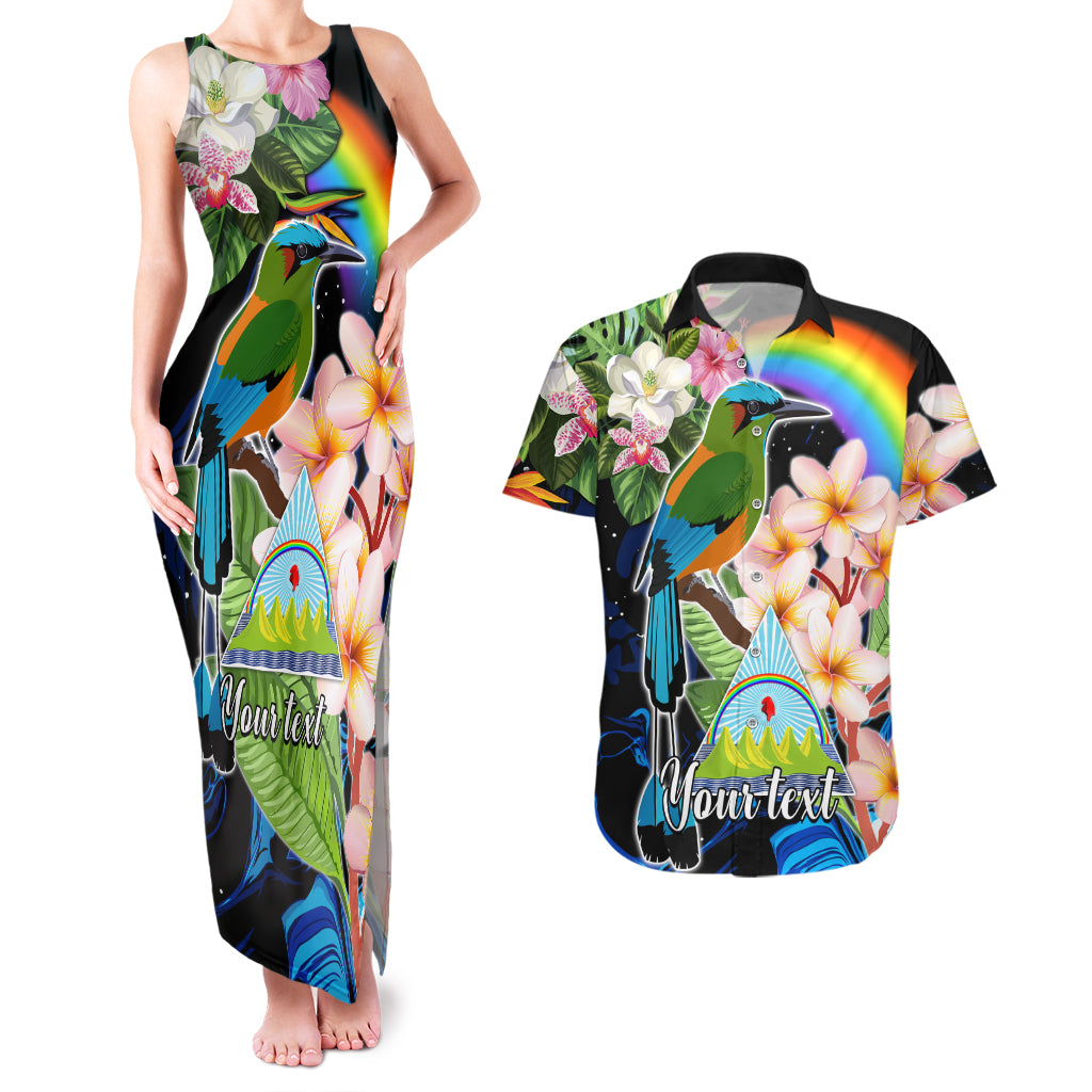 Personalised Nicaragua Couples Matching Tank Maxi Dress and Hawaiian Shirt Guardabarranco and Beauty Sacuanjoche Sprit LT9 - Wonder Print Shop