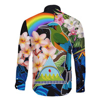 Personalised Nicaragua Long Sleeve Button Shirt Guardabarranco and Beauty Sacuanjoche Sprit - Wonder Print Shop