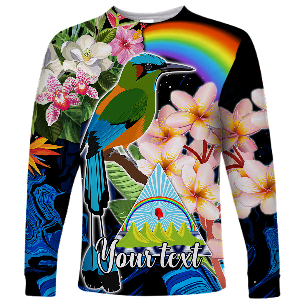 Personalised Nicaragua Long Sleeve Shirt Guardabarranco and Beauty Sacuanjoche Sprit - Wonder Print Shop