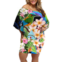 Personalised Nicaragua Off Shoulder Short Dress Guardabarranco and Beauty Sacuanjoche Sprit - Wonder Print Shop
