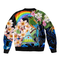 Personalised Nicaragua Sleeve Zip Bomber Jacket Guardabarranco and Beauty Sacuanjoche Sprit - Wonder Print Shop