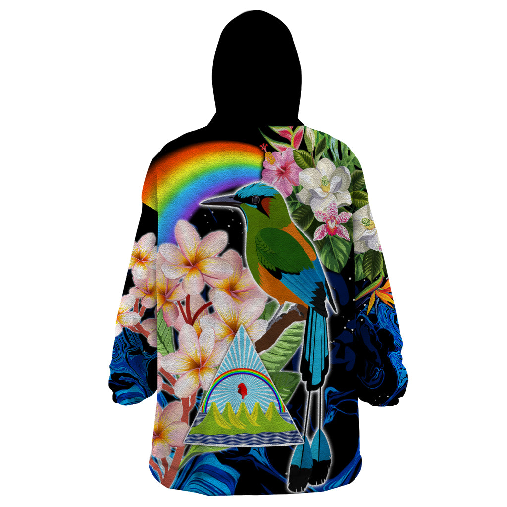 Personalised Nicaragua Wearable Blanket Hoodie Guardabarranco and Beauty Sacuanjoche Sprit - Wonder Print Shop