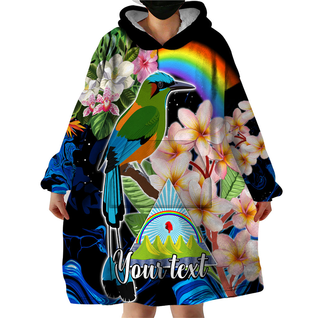 Personalised Nicaragua Wearable Blanket Hoodie Guardabarranco and Beauty Sacuanjoche Sprit - Wonder Print Shop