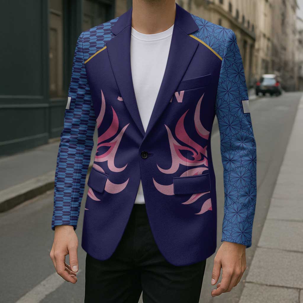 Twenty20 Japan Cricket Custom Blazer Retro Blue Version - Wonder Print Shop