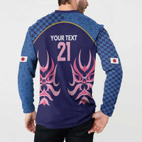 Twenty20 Japan Cricket Custom Button Sweatshirt Retro Blue Version - Wonder Print Shop