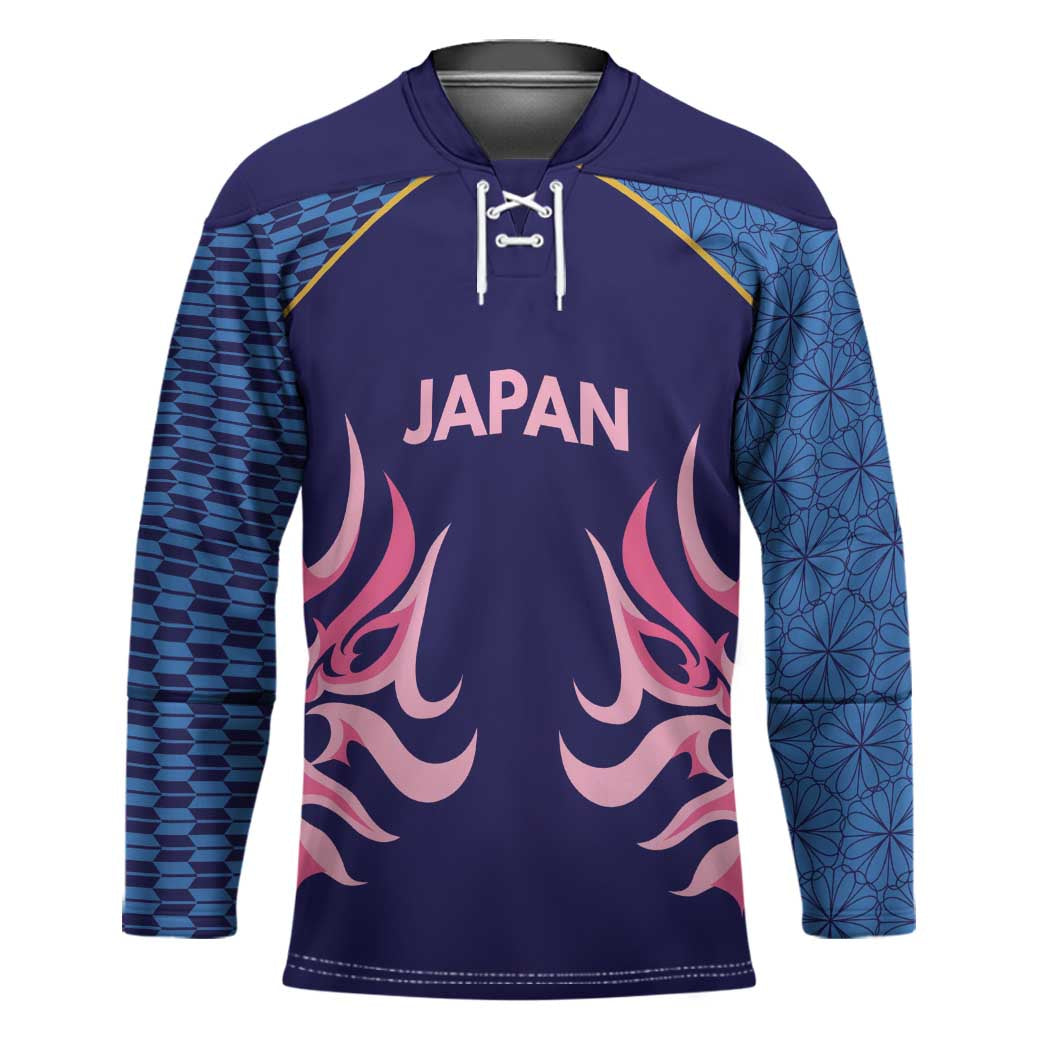 Twenty20 Japan Cricket Custom Hockey Jersey Retro Blue Version - Wonder Print Shop
