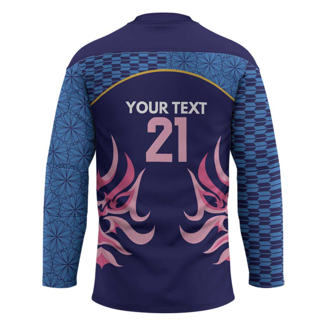 Twenty20 Japan Cricket Custom Hockey Jersey Retro Blue Version - Wonder Print Shop
