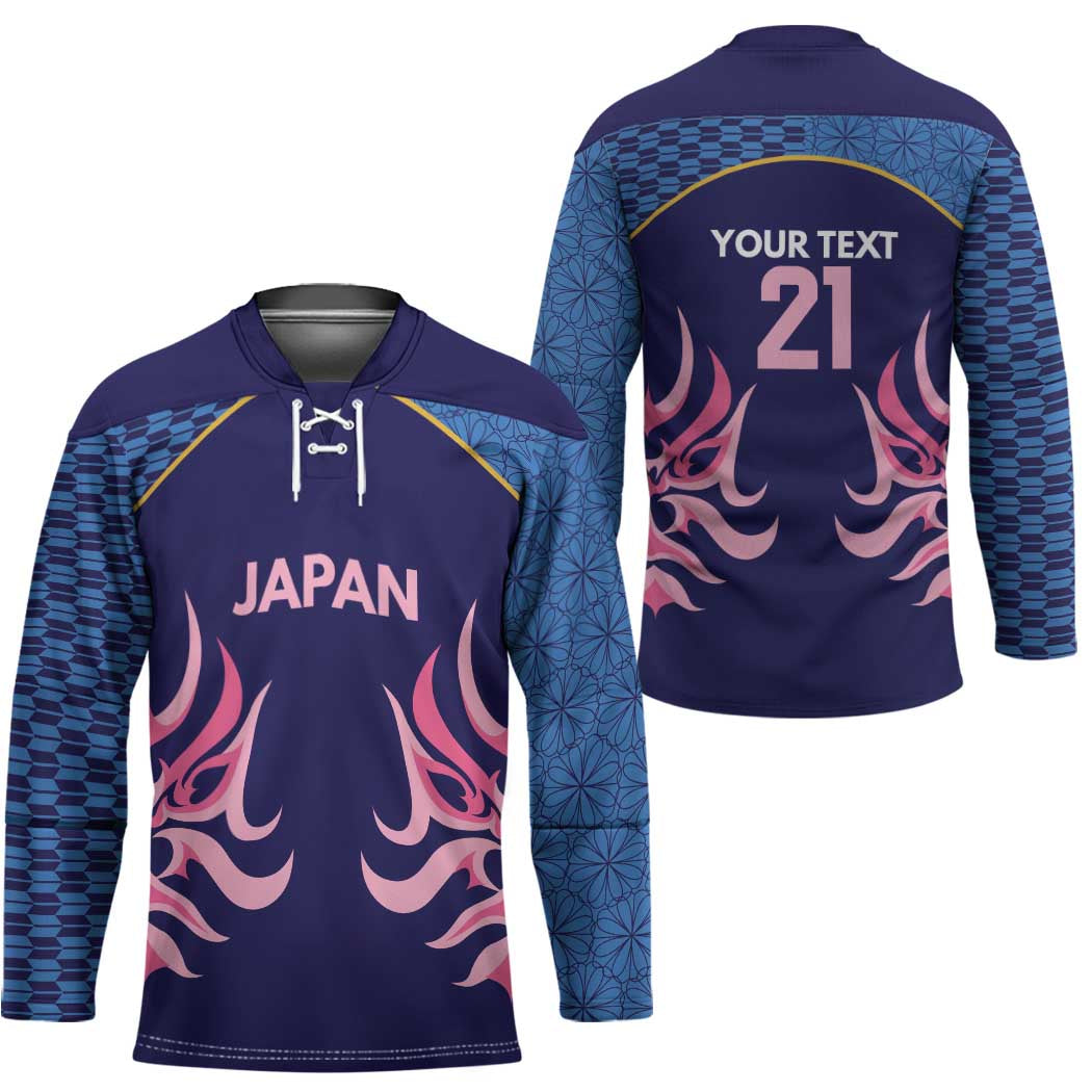 Twenty20 Japan Cricket Custom Hockey Jersey Retro Blue Version - Wonder Print Shop