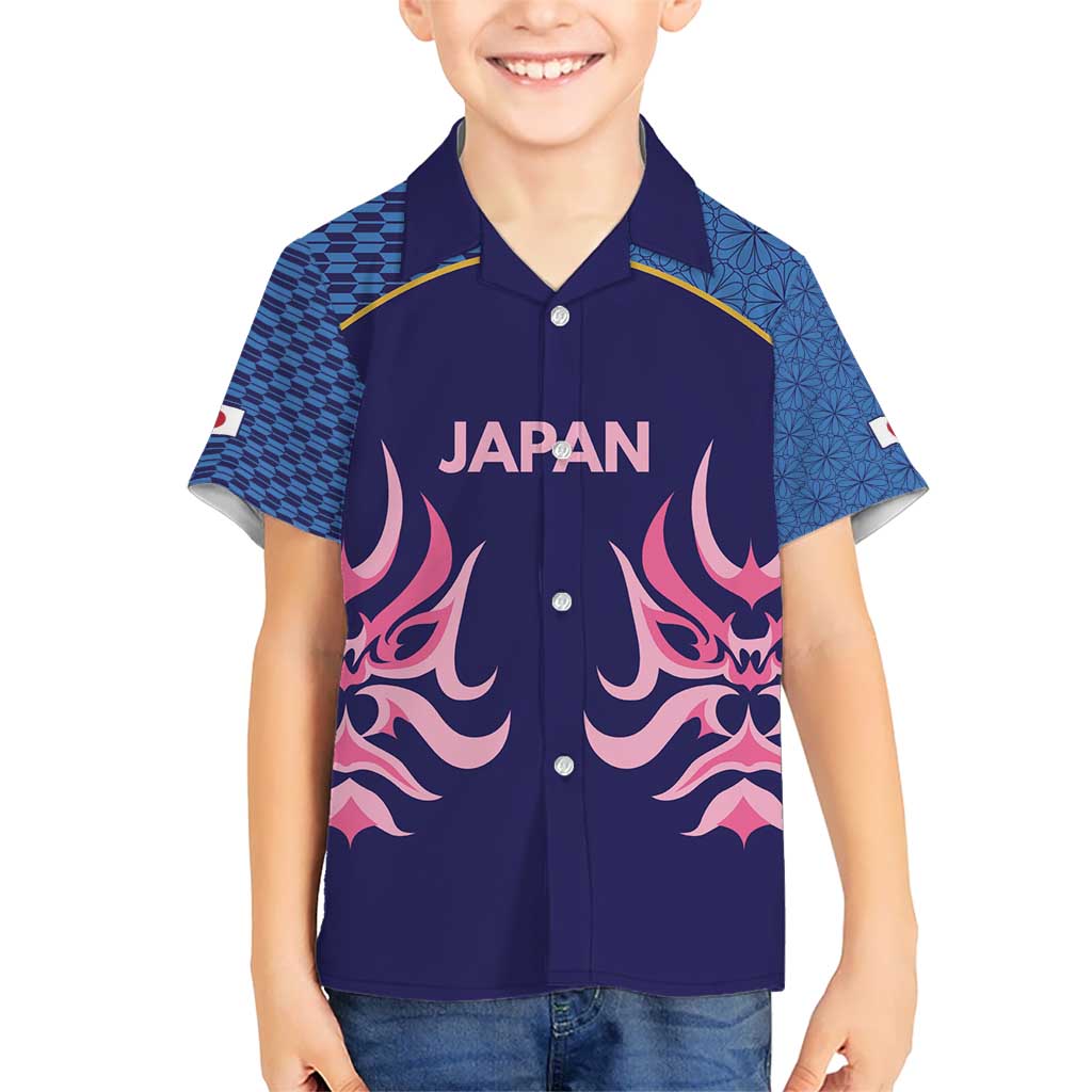 Twenty20 Japan Cricket Custom Kid Hawaiian Shirt Retro Blue Version - Wonder Print Shop