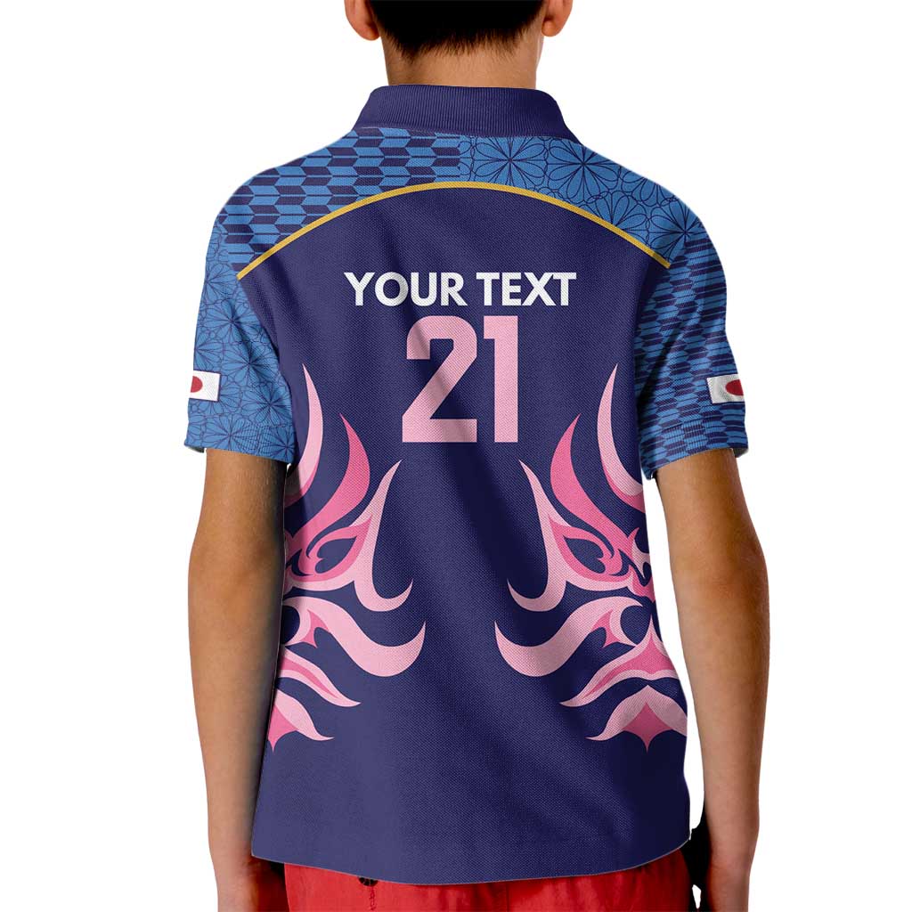 Twenty20 Japan Cricket Custom Kid Polo Shirt Retro Blue Version - Wonder Print Shop