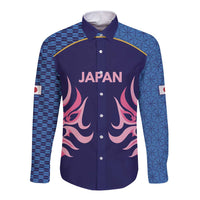 Twenty20 Japan Cricket Custom Long Sleeve Button Shirt Retro Blue Version - Wonder Print Shop