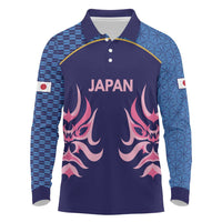 Twenty20 Japan Cricket Custom Long Sleeve Polo Shirt Retro Blue Version - Wonder Print Shop
