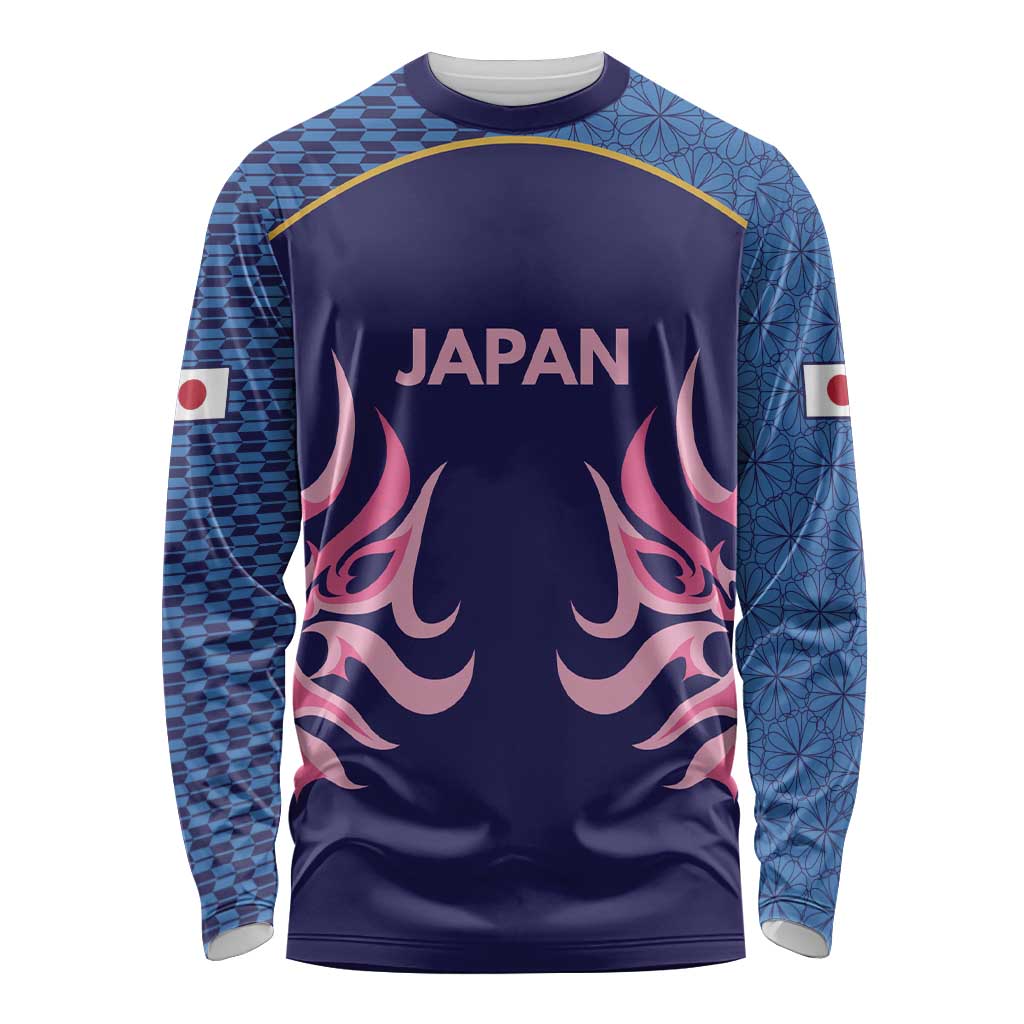 Twenty20 Japan Cricket Custom Long Sleeve Shirt Retro Blue Version - Wonder Print Shop