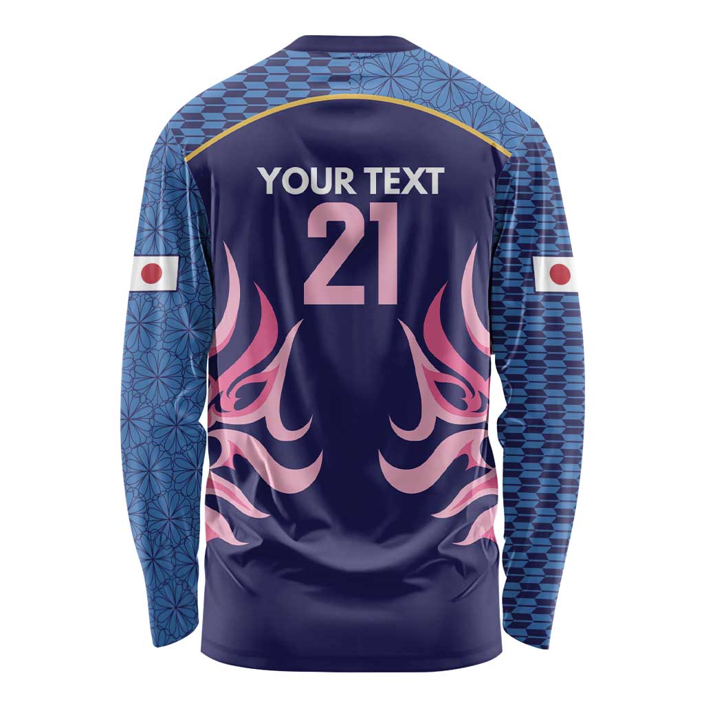 Twenty20 Japan Cricket Custom Long Sleeve Shirt Retro Blue Version - Wonder Print Shop