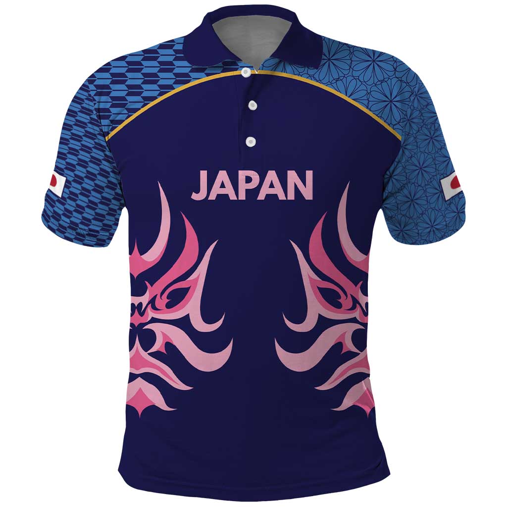 Twenty20 Japan Cricket Custom Polo Shirt Retro Blue Version - Wonder Print Shop