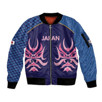 Twenty20 Japan Cricket Custom Sleeve Zip Bomber Jacket Retro Blue Version - Wonder Print Shop
