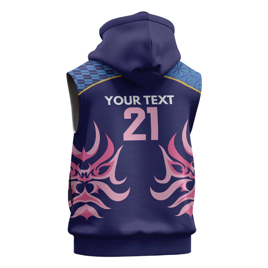 Twenty20 Japan Cricket Custom Sleeveless Hoodie Retro Blue Version - Wonder Print Shop